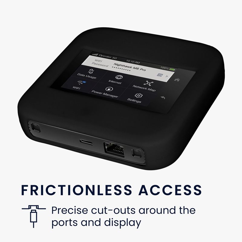 PC, gaming si accesorii - Retelistica - Cabluri si accesorii - Husa router Kwmobile pentru Netgear Nighthawk M6 Pro MR6550 / M6 MR6150, silicon, negru - Infinity.ro