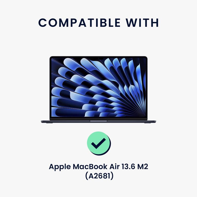 Laptop, Telefoane si Tablete - Laptopuri si accesorii - Piese laptop - Folii protectie si autocolante laptop - Folie de protectie Kwmobile pentru Apple MacBook Air 13.6 M2 (A2681) Touch ID model, aplicare usoara, PET, negru - Infinity.ro