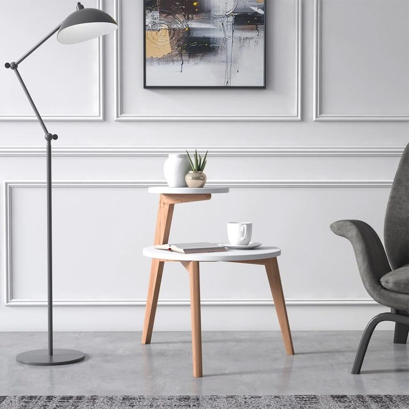 Casa si Gradina - Mobilier - Mese si birouri - Masute de cafea - Masa laterala Rego, Alb, 50 x 62 cm - Infinity.ro