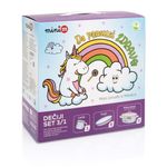 Casa si Gradina - Bucatarie si vesela - Vase pentru gatit - Vase termorezistente - Set 3 piese 1.5l Unicorn emailata Metalac, Cana 8cm/Caserola cu capac14cm/Farfurie 18cm - Infinity.ro