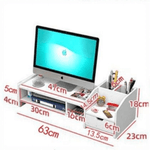 PC, gaming si accesorii - Desktop PC & monitoare - Accesorii monitoare - Suport monitor/laptop alb, din ABS, 63 x 23 x 18 cm, 6 compartimente - Infinity.ro