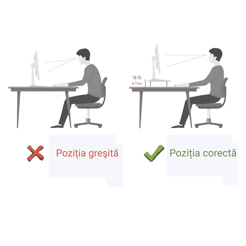 PC, gaming si accesorii - Desktop PC & monitoare - Accesorii monitoare - Suport monitor/laptop alb din ABS, 49 x 10 x 20, 4 cm, cu 5 compartimente - Infinity.ro