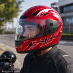 Auto si Moto - Moto - Echipamente protectie moto - Casti moto - Casca Moto/Scuter Full Face FIXATO, Viziera Detasabila, Marime Universala 59-62cm, Rosu - Infinity.ro