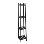 Casa si Gradina - Gradinarit si plante - Plante si ghivece - Ghivece si suporturi - Raft din lemn pentru flori cu 4 polite, culoare negru, 30x30x150 cm - Infinity.ro