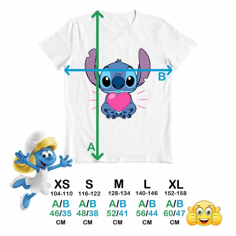 Fashion, accesorii si bijuterii - Copii - Imbracaminte copii - Tricouri copii - Tricou Copii Baieti Stich Heart Stitch CoolTrend, alb, marime S Copii - Infinity.ro