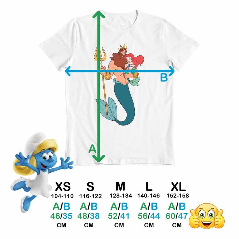 Fashion, accesorii si bijuterii - Copii - Imbracaminte copii - Tricouri copii - Tricou Copii Baieti Triton Mica Sirena Ariel CoolTrend, alb, marime S Copii - Infinity.ro