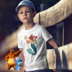 Fashion, accesorii si bijuterii - Copii - Imbracaminte copii - Tricouri copii - Tricou Copii Baieti Triton Mica Sirena Ariel CoolTrend, alb, marime S Copii - Infinity.ro