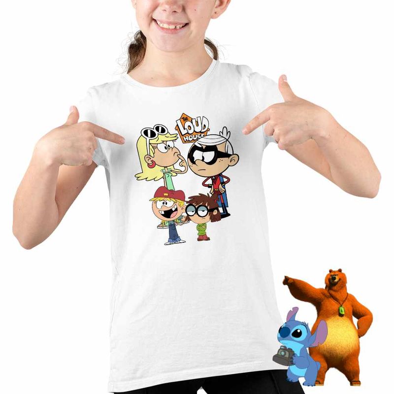 Fashion, accesorii si bijuterii - Copii - Imbracaminte copii - Tricouri copii - Tricou Copii Fete Casa Loud Lincoln Supererou CoolTrend, alb, marime XS Copii - Infinity.ro