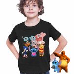 Fashion, accesorii si bijuterii - Copii - Imbracaminte copii - Tricouri copii - Tricou Copii Baieti Gumball Stitch Sonic Winnie CoolTrend, negru, marime M Copii - Infinity.ro