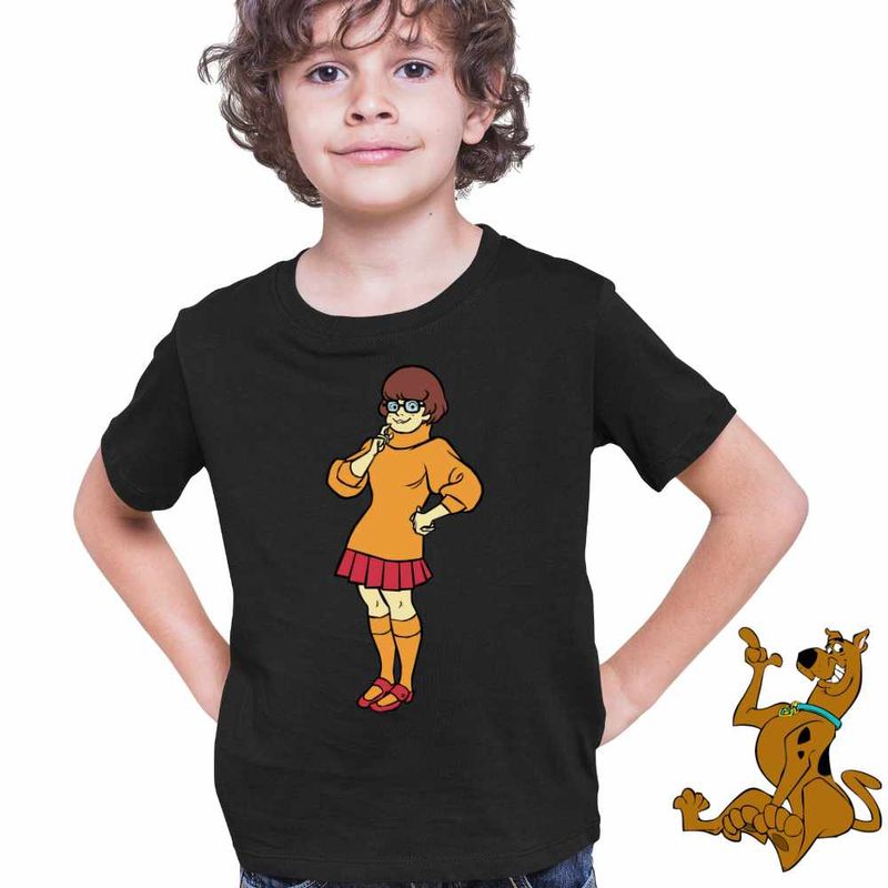 Fashion, accesorii si bijuterii - Copii - Imbracaminte copii - Tricouri copii - Tricou Copii Baieti Scooby-Doo Velma Dinkley, negru, marime XL Copii - Infinity.ro
