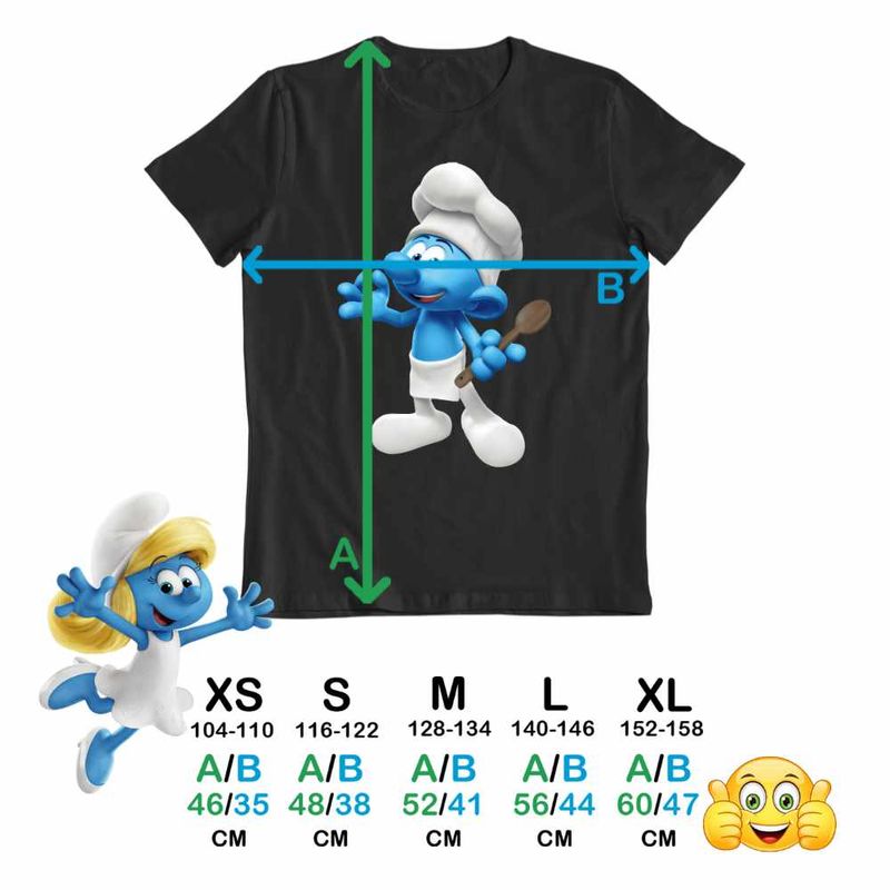 Fashion, accesorii si bijuterii - Copii - Imbracaminte copii - Tricouri copii - Tricou Copii Baieti Strumfii Bucatarul Chef CoolTrend, negru, marime XL Copii - Infinity.ro