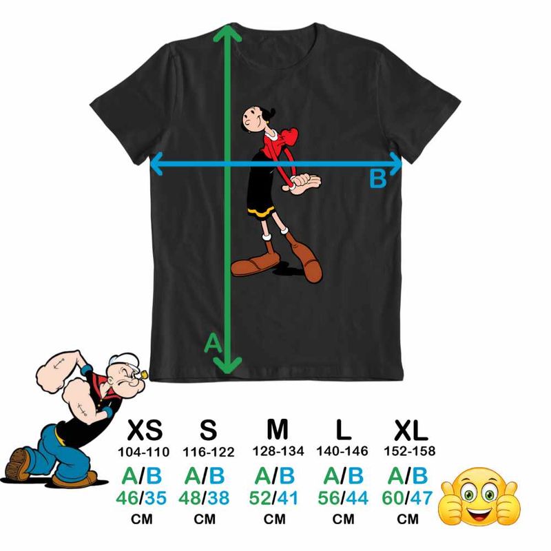 Fashion, accesorii si bijuterii - Copii - Imbracaminte copii - Tricouri copii - Tricou Copii Fete Olive Popeye Marinarul Sotie, negru, marime M Copii - Infinity.ro