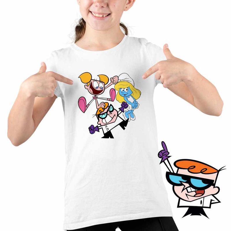 Fashion, accesorii si bijuterii - Copii - Imbracaminte copii - Tricouri copii - Tricou Copii Fete Laborator Dexter Dee Dee Strumfita Strumfii, alb, marime S Copii - Infinity.ro