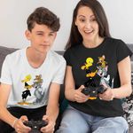 Fashion, accesorii si bijuterii - Copii - Imbracaminte copii - Tricouri copii - Tricou Copii Baieti Daffy Duck Tom Jerry Tweety, negru, marime S Copii - Infinity.ro