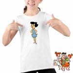 Fashion, accesorii si bijuterii - Copii - Imbracaminte copii - Tricouri copii - Tricou Copii Fete Familia Flintstone Betty Rubble Epoca de Piatra, alb, marime L Copii - Infinity.ro