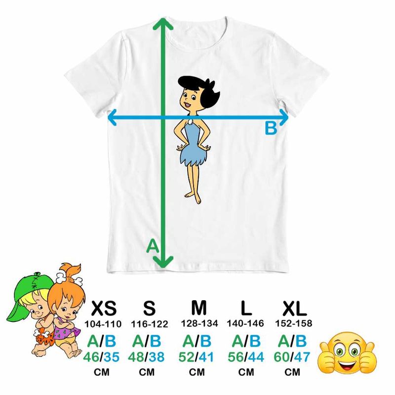 Fashion, accesorii si bijuterii - Copii - Imbracaminte copii - Tricouri copii - Tricou Copii Fete Familia Flintstone Betty Rubble Epoca de Piatra, alb, marime L Copii - Infinity.ro