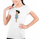 Fashion, accesorii si bijuterii - Copii - Imbracaminte copii - Tricouri copii - Tricou Copii Fete Familia Flintstone Betty Rubble Epoca de Piatra, alb, marime L Copii - Infinity.ro