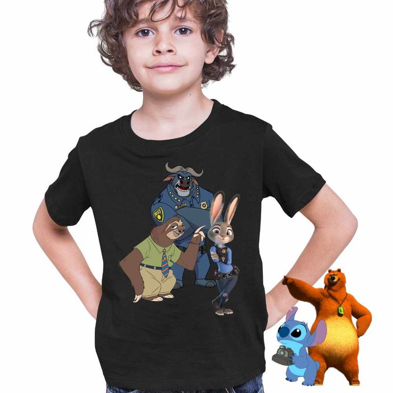 Fashion, accesorii si bijuterii - Copii - Imbracaminte copii - Tricouri copii - Tricou Copii Baieti Zootopia Iepure Politist Judy CoolTrend, negru, marime M Copii - Infinity.ro
