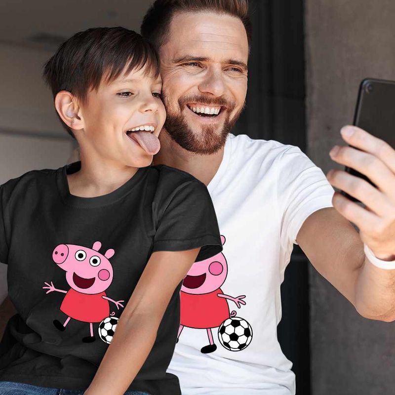 Fashion, accesorii si bijuterii - Copii - Imbracaminte copii - Tricouri copii - Tricou Copii Baieti Purcelusa Peppa Fotbal CoolTrend, alb, marime L Copii - Infinity.ro