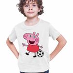 Fashion, accesorii si bijuterii - Copii - Imbracaminte copii - Tricouri copii - Tricou Copii Baieti Purcelusa Peppa Fotbal CoolTrend, alb, marime L Copii - Infinity.ro