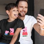 Fashion, accesorii si bijuterii - Copii - Imbracaminte copii - Tricouri copii - Tricou Copii Baieti Purcelusa Peppa si George Pepa CoolTrend, alb, marime XS Copii - Infinity.ro