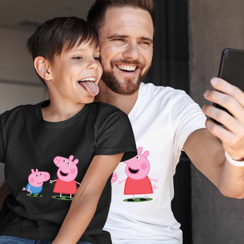 Fashion, accesorii si bijuterii - Copii - Imbracaminte copii - Tricouri copii - Tricou Copii Baieti Purcelusa Peppa si George Pepa CoolTrend, alb, marime XS Copii - Infinity.ro