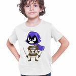 Fashion, accesorii si bijuterii - Copii - Imbracaminte copii - Tricouri copii - Tricou Copii Baieti Raven Cappuccino Assasino Capucino Ninja CoolTrend, alb, marime M Copii - Infinity.ro