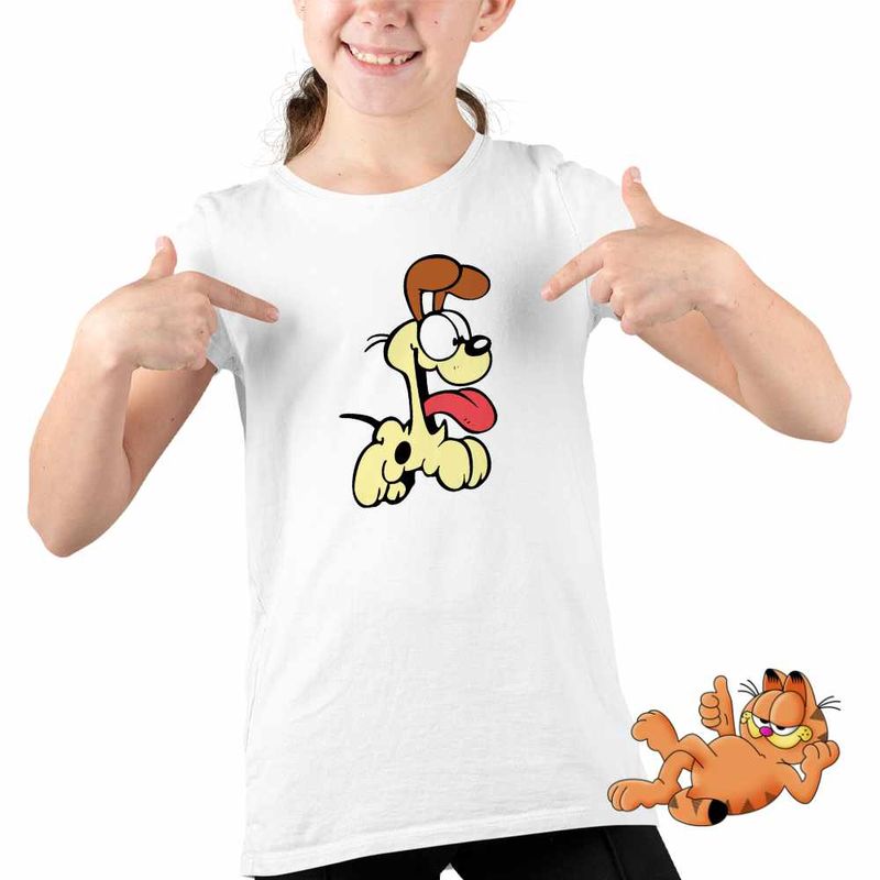 Fashion, accesorii si bijuterii - Copii - Imbracaminte copii - Tricouri copii - Tricou Copii Fete Garfield Odie Catel, alb, marime S Copii - Infinity.ro