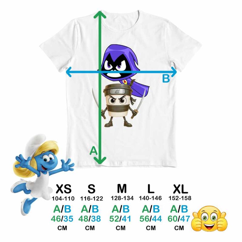 Fashion, accesorii si bijuterii - Copii - Imbracaminte copii - Tricouri copii - Tricou Copii Baieti Raven Cappuccino Assasino Capucino Ninja CoolTrend, alb, marime M Copii - Infinity.ro