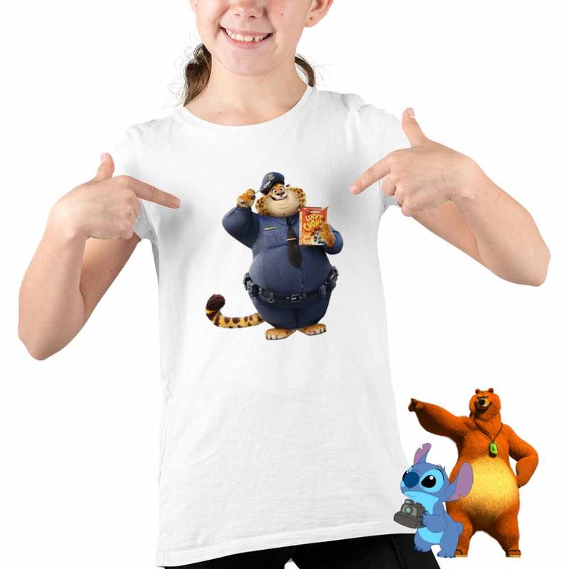 Fashion, accesorii si bijuterii - Copii - Imbracaminte copii - Tricouri copii - Tricou Copii Fete Zootopia Gheruta Tigru Politist CoolTrend, alb, marime L Copii - Infinity.ro