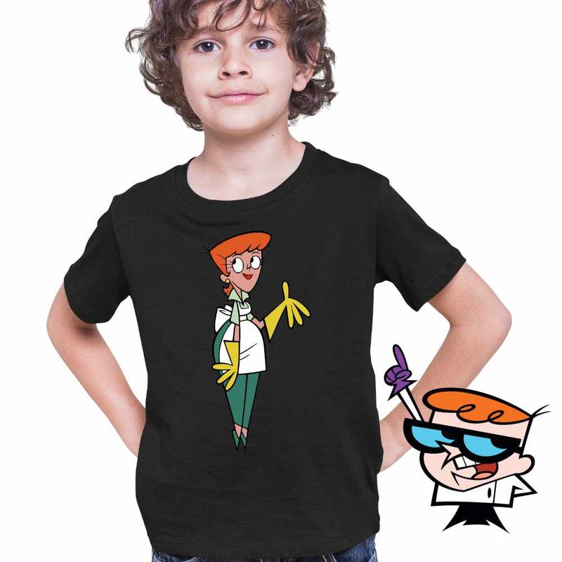 Fashion, accesorii si bijuterii - Copii - Imbracaminte copii - Tricouri copii - Tricou Copii Baieti Dexters Laboratory Mama, negru, marime XS Copii - Infinity.ro