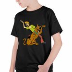 Fashion, accesorii si bijuterii - Copii - Imbracaminte copii - Tricouri copii - Tricou Copii Baieti ScoobyDoo Shaggy Saluta Joaca, negru, marime XS Copii - Infinity.ro