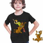 Fashion, accesorii si bijuterii - Copii - Imbracaminte copii - Tricouri copii - Tricou Copii Baieti ScoobyDoo Shaggy Saluta Joaca, negru, marime XS Copii - Infinity.ro