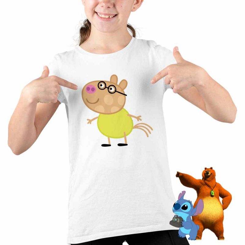 Fashion, accesorii si bijuterii - Copii - Imbracaminte copii - Tricouri copii - Tricou Copii Fete Poneiul Pedro Purcelusa Peppa Pig CoolTrend, alb, marime S Copii - Infinity.ro