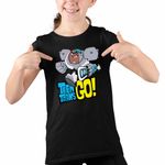 Fashion, accesorii si bijuterii - Copii - Imbracaminte copii - Tricouri copii - Tricou Copii Fete Cyborg Tineri Titani Teen Titans Go CoolTrend, negru, marime S Copii - Infinity.ro