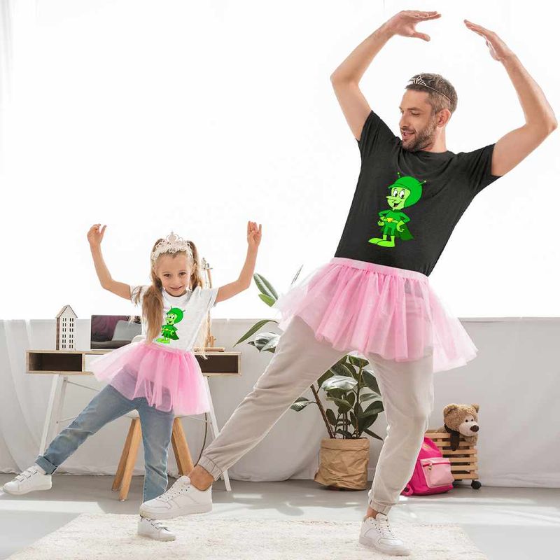 Fashion, accesorii si bijuterii - Copii - Imbracaminte copii - Tricouri copii - Tricou Copii Fete Familia Flintstone Gazoo Extraterestru Alien, negru, marime XS Copii - Infinity.ro