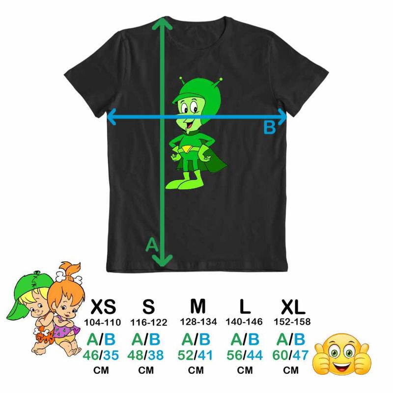 Fashion, accesorii si bijuterii - Copii - Imbracaminte copii - Tricouri copii - Tricou Copii Fete Familia Flintstone Gazoo Extraterestru Alien, negru, marime XS Copii - Infinity.ro