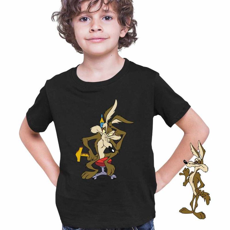 Fashion, accesorii si bijuterii - Copii - Imbracaminte copii - Tricouri copii - Tricou Copii Baieti Coiotul Strutul Ganditor, negru, marime XL Copii - Infinity.ro