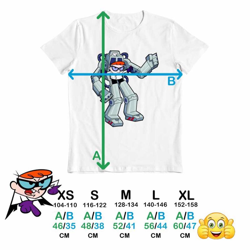 Fashion, accesorii si bijuterii - Copii - Imbracaminte copii - Tricouri copii - Tricou Copii Baieti Laborator Dexter Robot Exoschelet, alb, marime M Copii - Infinity.ro