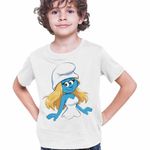 Fashion, accesorii si bijuterii - Copii - Imbracaminte copii - Tricouri copii - Tricou Copii Baieti Strumfita Strumfii Smurfette CoolTrend, alb, marime M Copii - Infinity.ro