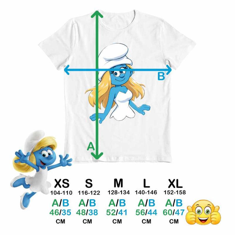 Fashion, accesorii si bijuterii - Copii - Imbracaminte copii - Tricouri copii - Tricou Copii Baieti Strumfita Strumfii Smurfette CoolTrend, alb, marime M Copii - Infinity.ro