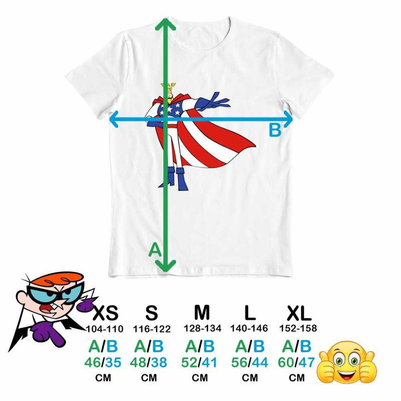 Fashion, accesorii si bijuterii - Copii - Imbracaminte copii - Tricouri copii - Tricou Copii Baieti Dexters Laboratory Major Glory Super Erou, alb, marime XL Copii - Infinity.ro