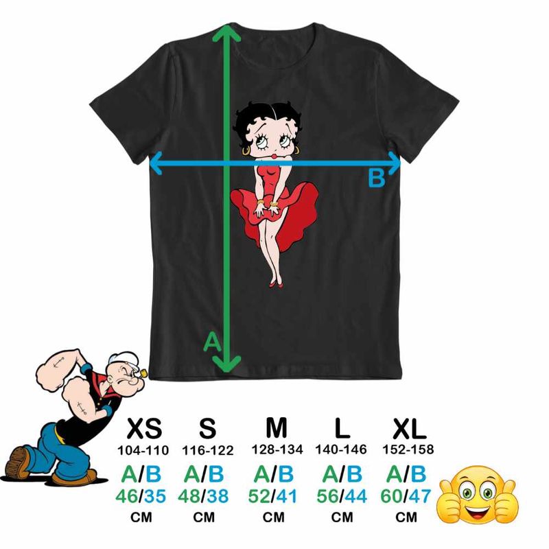 Fashion, accesorii si bijuterii - Copii - Imbracaminte copii - Tricouri copii - Tricou Copii Fete Betty Boop Rochie Marilyn Monroe, negru, marime S Copii - Infinity.ro