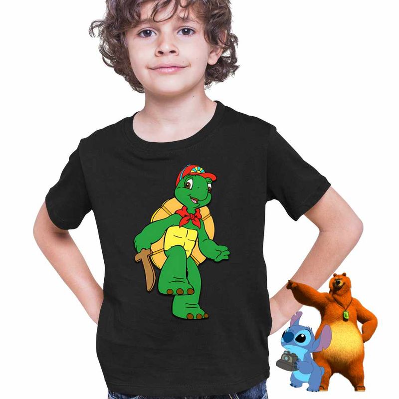 Fashion, accesorii si bijuterii - Copii - Imbracaminte copii - Tricouri copii - Tricou Copii Baieti Franklin Desene Animate CoolTrend, negru, marime S Copii - Infinity.ro