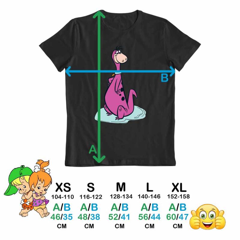 Fashion, accesorii si bijuterii - Copii - Imbracaminte copii - Tricouri copii - Tricou Copii Baieti Familia Flintstone Dino Caine Epoca de Piatra, negru, marime S Copii - Infinity.ro
