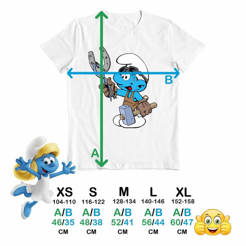 Fashion, accesorii si bijuterii - Copii - Imbracaminte copii - Tricouri copii - Tricou Copii Baieti Strumfii Fierarul Potcovar Potcoava CoolTrend, alb, marime XL Copii - Infinity.ro