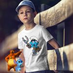 Fashion, accesorii si bijuterii - Copii - Imbracaminte copii - Tricouri copii - Tricou Copii Baieti Strumfii Fierarul Potcovar Potcoava CoolTrend, alb, marime XL Copii - Infinity.ro
