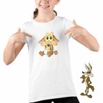 Fashion, accesorii si bijuterii - Copii - Imbracaminte copii - Tricouri copii - Tricou Copii Fete Wile Coiot Bebelus Trist, alb, marime M Copii - Infinity.ro