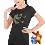 Fashion, accesorii si bijuterii - Copii - Imbracaminte copii - Tricouri copii - Tricou Copii Fete Zootopia Flash Lenes Ghiseu CoolTrend, negru, marime M Copii - Infinity.ro