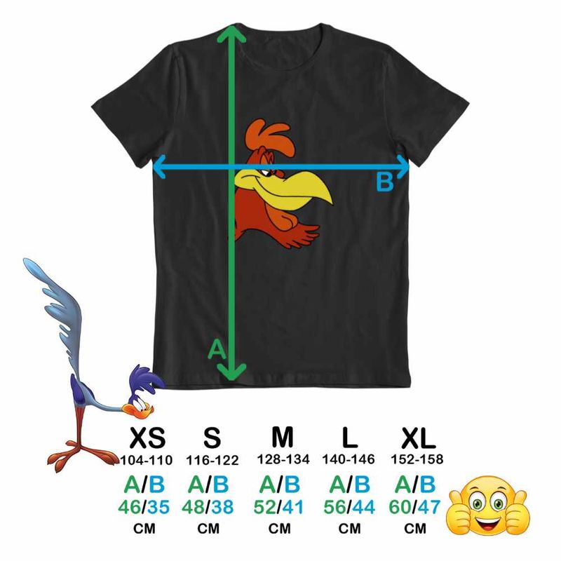 Fashion, accesorii si bijuterii - Copii - Imbracaminte copii - Tricouri copii - Tricou Copii Fete Foghorn Cocos Desene Animate Looney Tunes, negru, marime S Copii - Infinity.ro